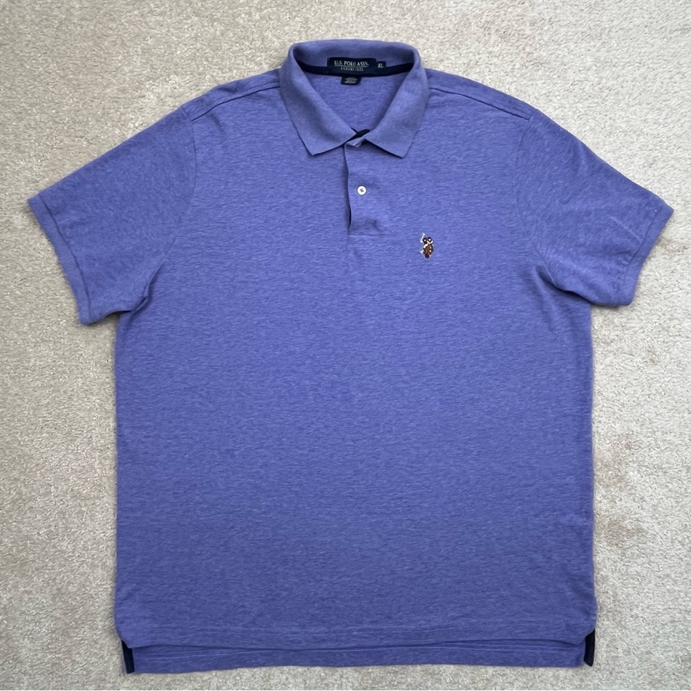 US Polo Assn Adult Extra Large Purple Polo Shirt Golf Luxury Feel Casual Men